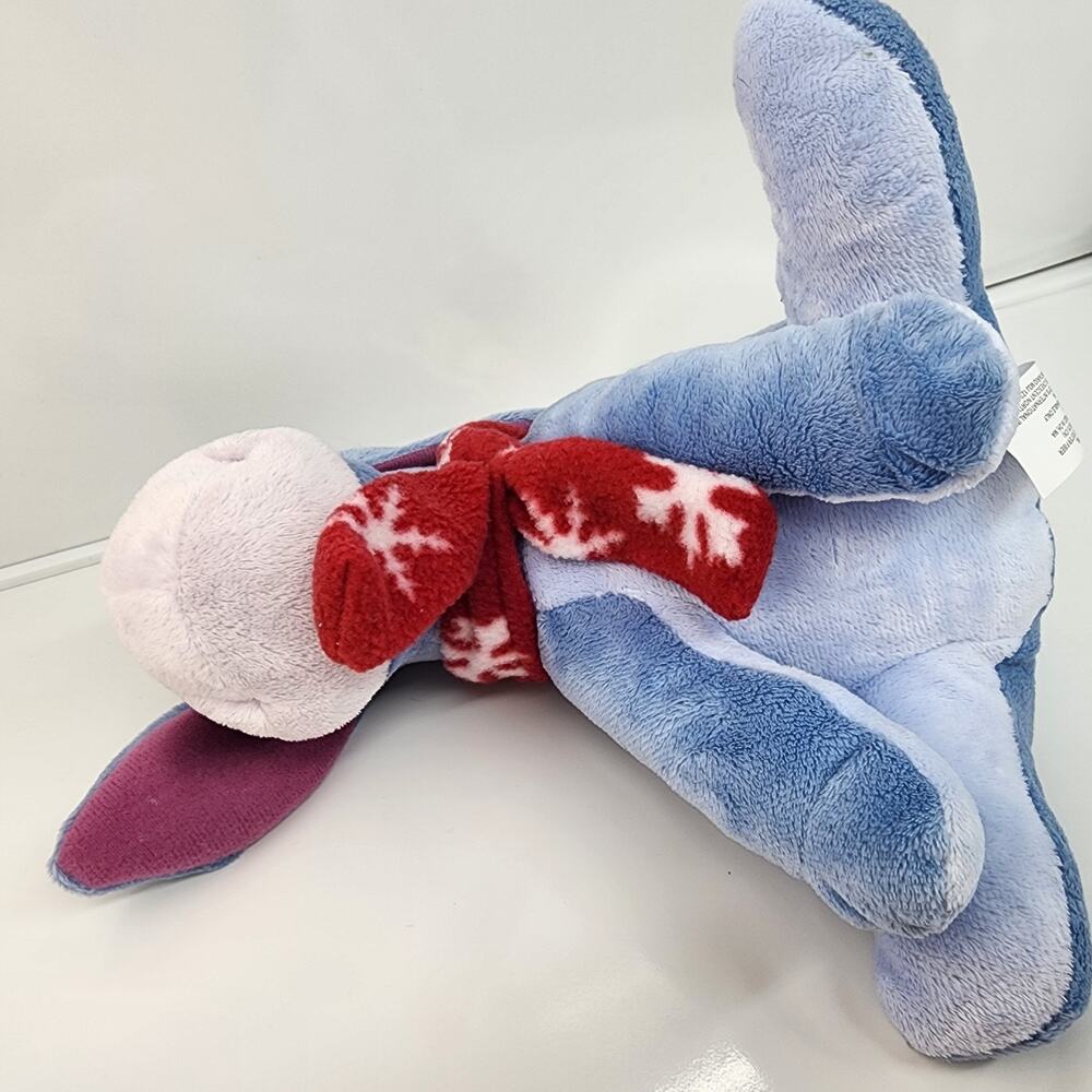 2011 Disney Holiday Eeyore Blue Plush 10" Winnie the Pooh Red Christmas Scarf - Picture 7 of 12